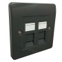 Excel Cat5e Grey Office Single Faceplate with 2x RJ45 Module
