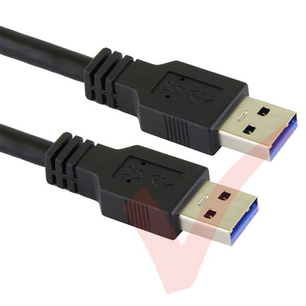 Black - USB 3.0 A Male to A Male Data Cable