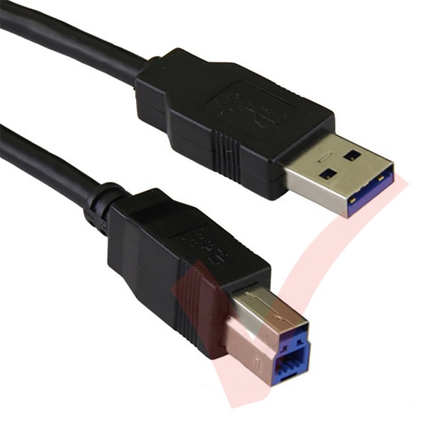 Black - USB 3.0 A Male to B Male Superspeed Data Cable