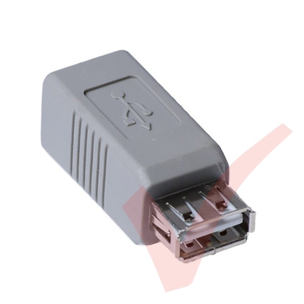 Grey - USB 2.0 A Female to B Female Gender Changer Coupler