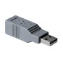 Grey - USB 2.0 B Female to A Male Gender Changer Coupler