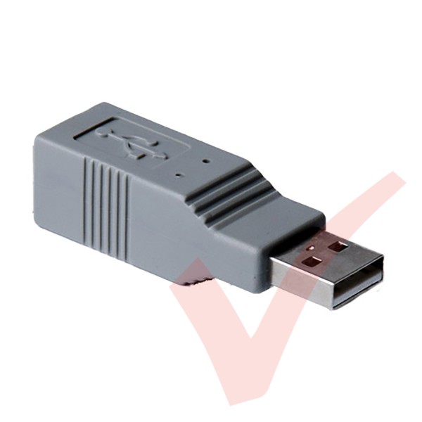 Grey - USB 2.0 B Female to A Male Gender Changer Coupler