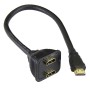 HDMI Male - 2x HDMI A Female Black Adapter