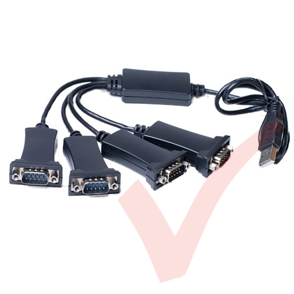 USB 2.0 to Serial RS232 DB9 Quad Adapter