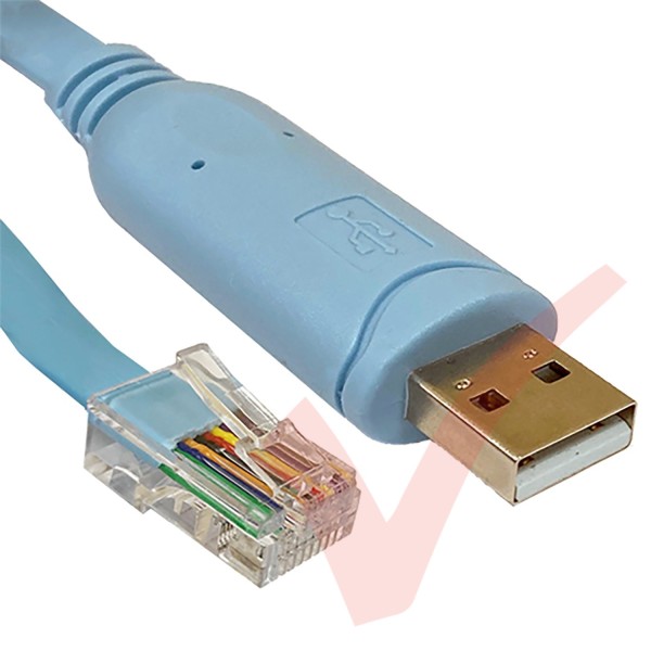 1.8m Console Cable USB Type A Male to RJ45 Male