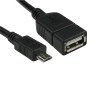 USB 2.0 A Female - Micro B Male OTG Adapter Cable, 14cm Black