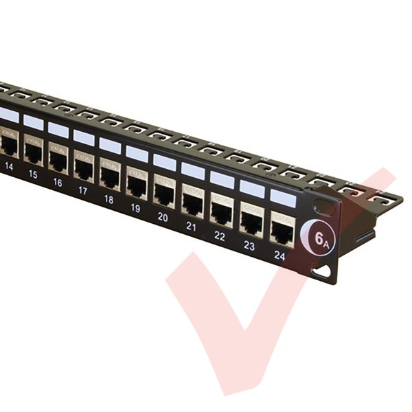 24 Port Cat6a Patch Panel 1U UTP Coupler