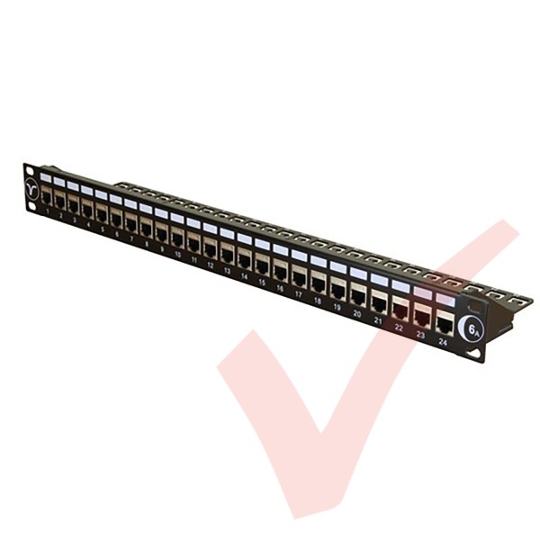 24 Port Cat6a Patch Panel 1U UTP Coupler