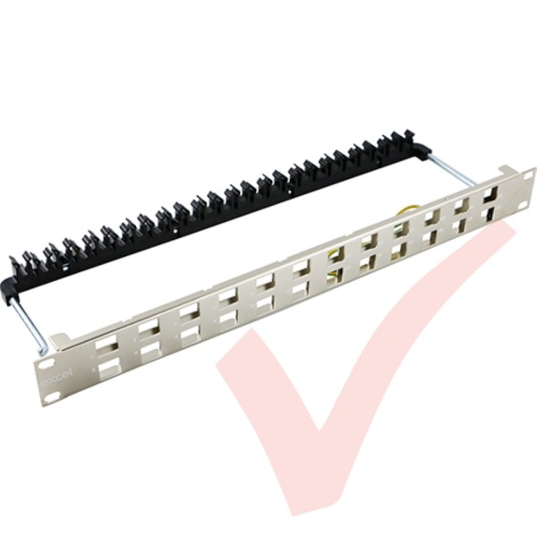 Excel Unloaded Angled 1U 24 Port Patch Panel Frame 100-024
