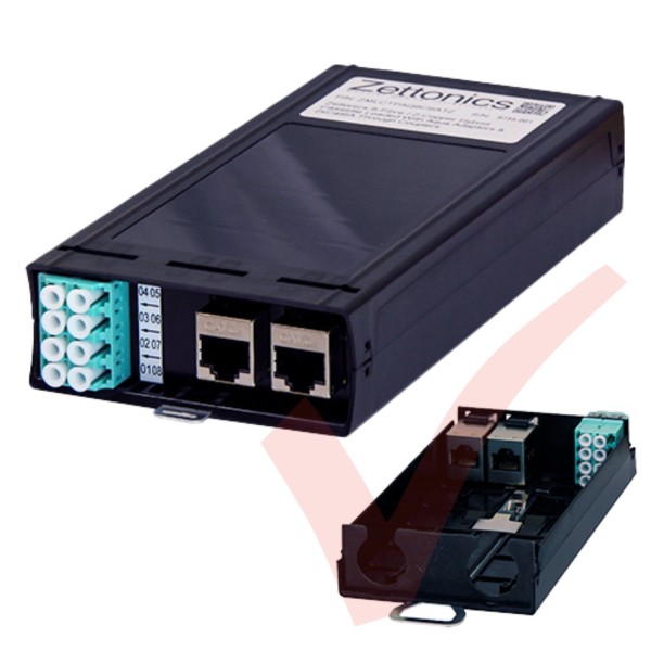 Zettonics Hybrid Cat6A and Fibre Cassette