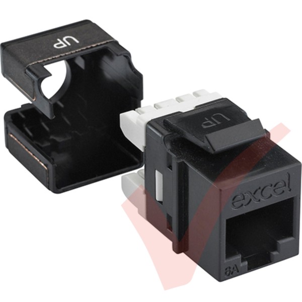 Excel Cat6A UTP Unscreened Keystone Jack - Black 100-156-BK