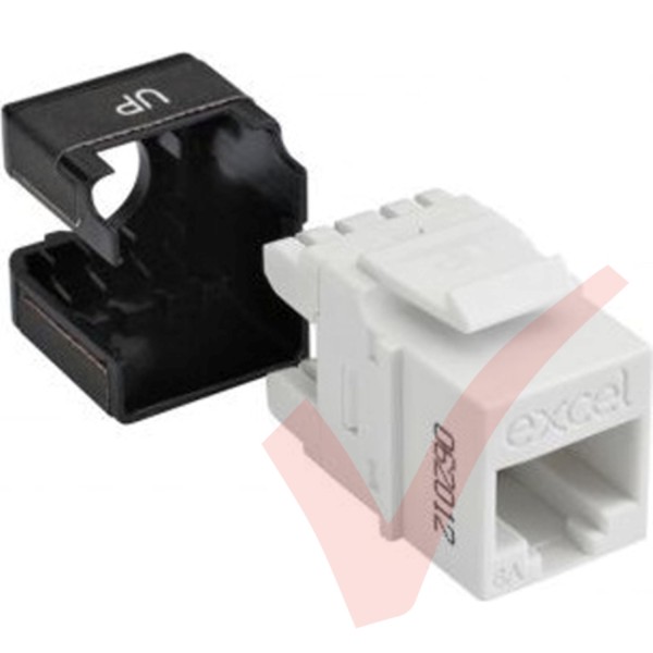 Excel Cat6A UTP Unscreened Keystone Jack - White 100-156