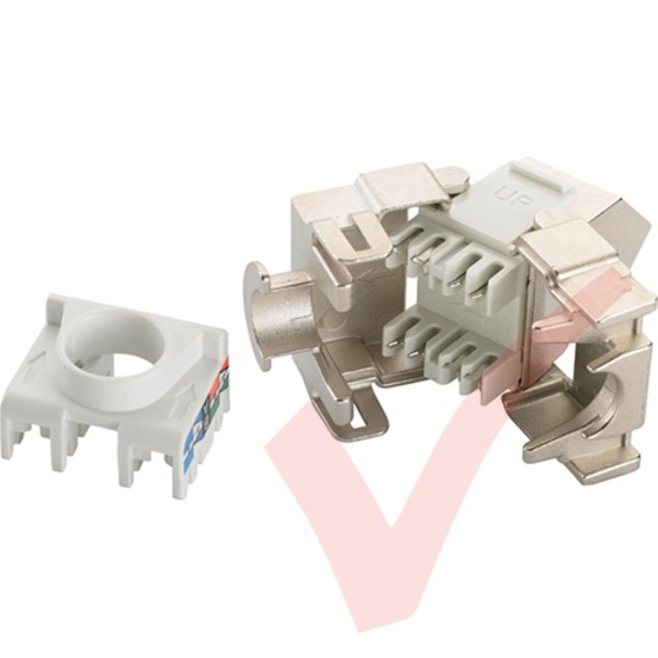 Excel Cat6A STP Screened Angled Keystone Toolless Jack 100-185