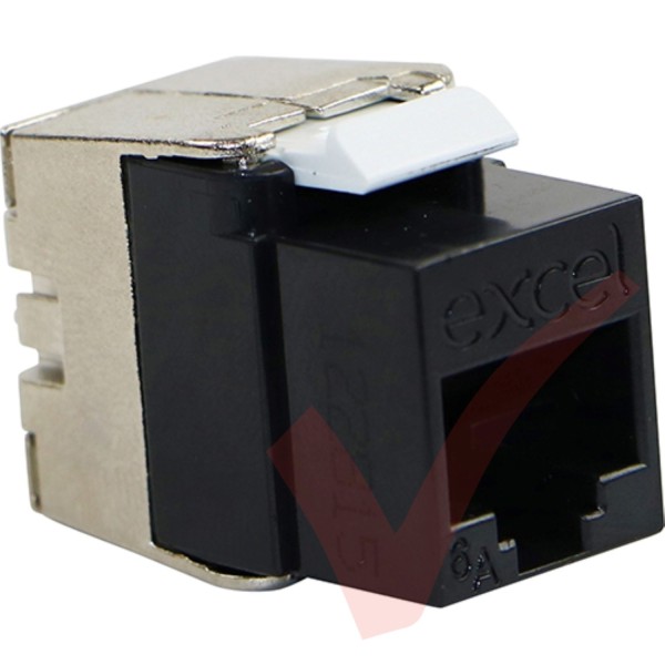 Excel Cat6A UTP Low Profile Toolless Keystone Jack - Black 100-182-BK