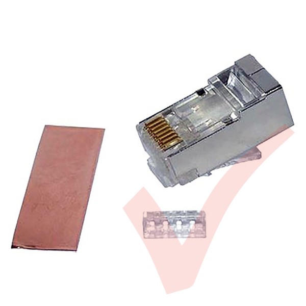 Cat6/Cat6a RJ45 FTP Plug Up To 7mm OD (3 Part) 10Pk