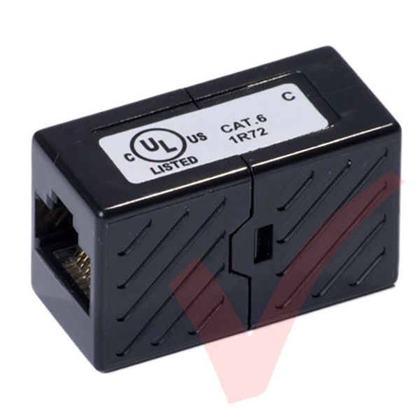RJ45 Cat6 Straight Through Coupler - Black