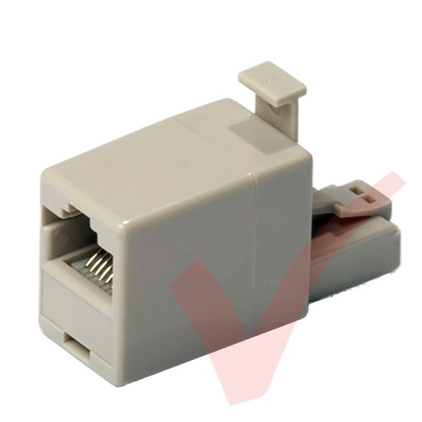 RJ45 M - F Crossover Adapter - Beige
