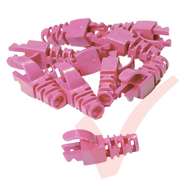Snagless Slimline Crimp High Density 6MM Boot, 10 Pack Pink