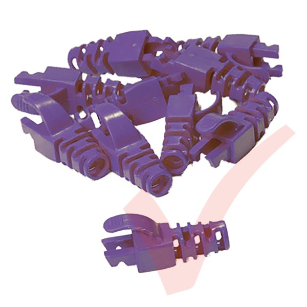 Snagless Slimline Crimp High Density 6MM Boot, 10 Pack Purple