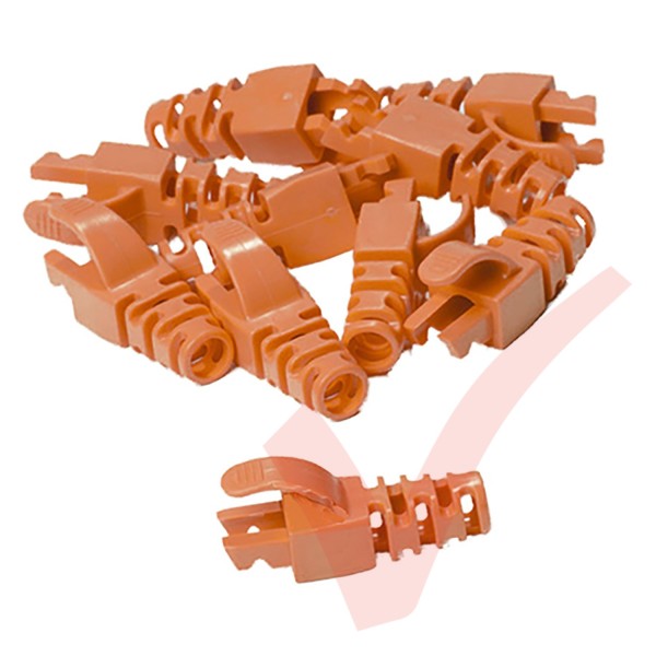 Snagless Slimline Crimp High Density 6MM Boot, 10 Pack Orange