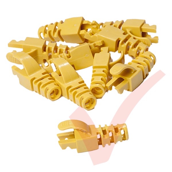 Snagless Slimline Crimp High Density 6MM Boot, 10 Pack Yellow