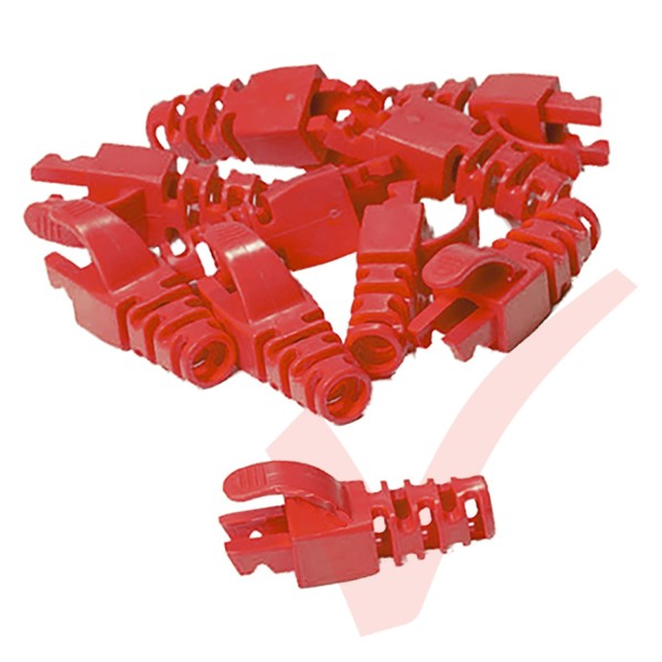 Snagless Slimline Crimp High Density 6MM Boot, 10 Pack Red