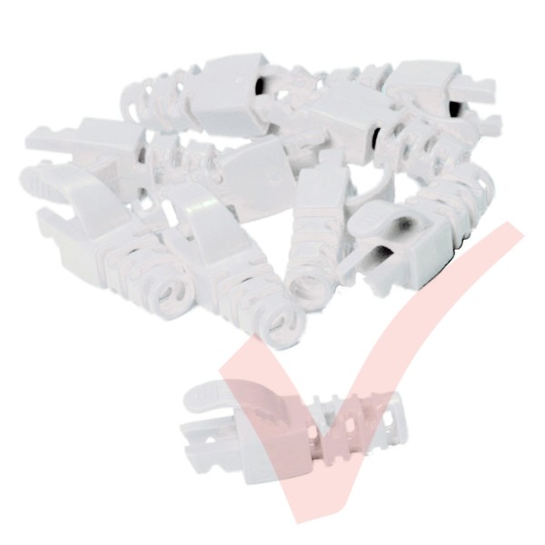 Snagless Slimline Crimp High Density 6MM Boot, 10 Pack White