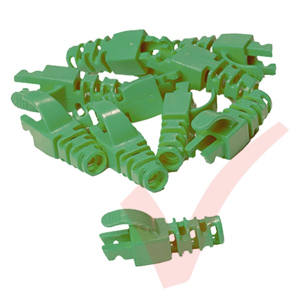 Snagless Slimline Crimp High Density 6MM Boot, 10 Pack Green