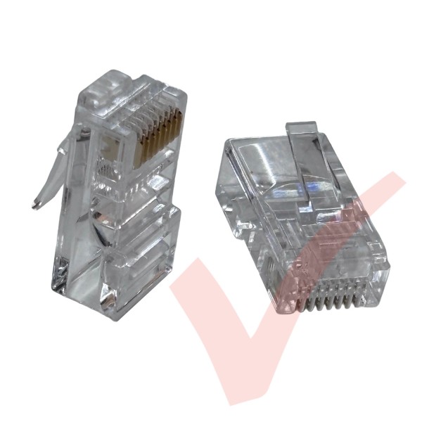 UTP RJ45 Crimp Connectors for Stranded Cat5e Cable – 50u | 100 Pack