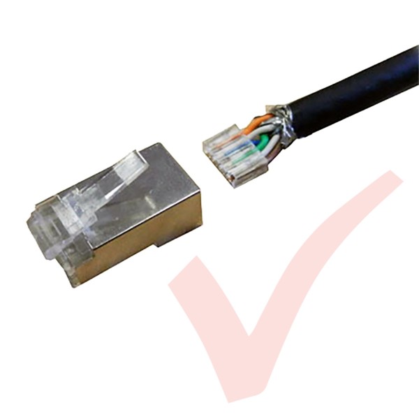 Cat6 RJ45 FTP 50u Crimp Plug Stranded (2 Part) 10Pk
