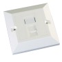 Excel Cat6 Single Faceplate with 1x RJ45 White Module