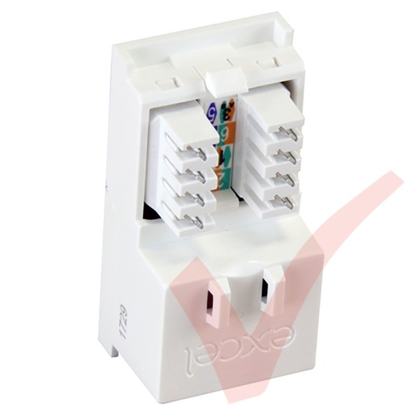 Excel Cat6 UTP Low Profile Module White