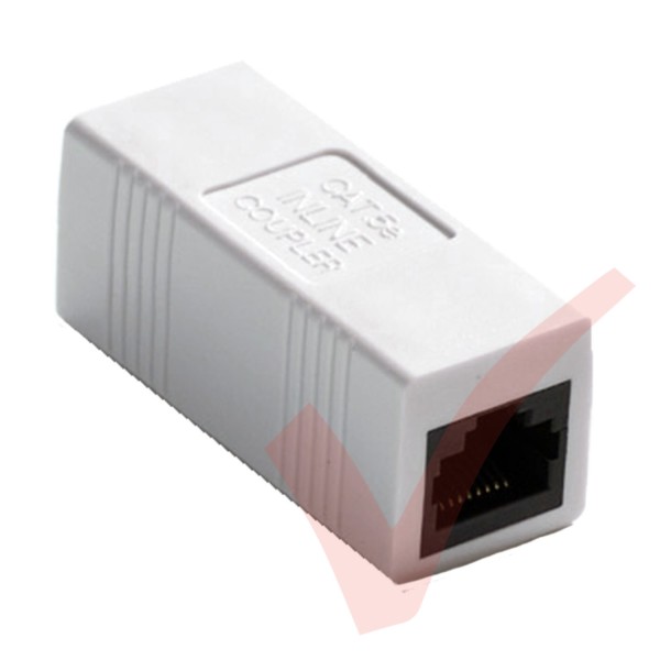RJ45 Cat5e Straight Coupler - White
