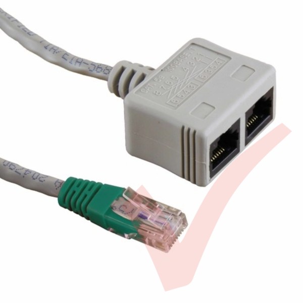 RJ45 Economiser UTP M - 2 x Female Data/Voice Green Boot