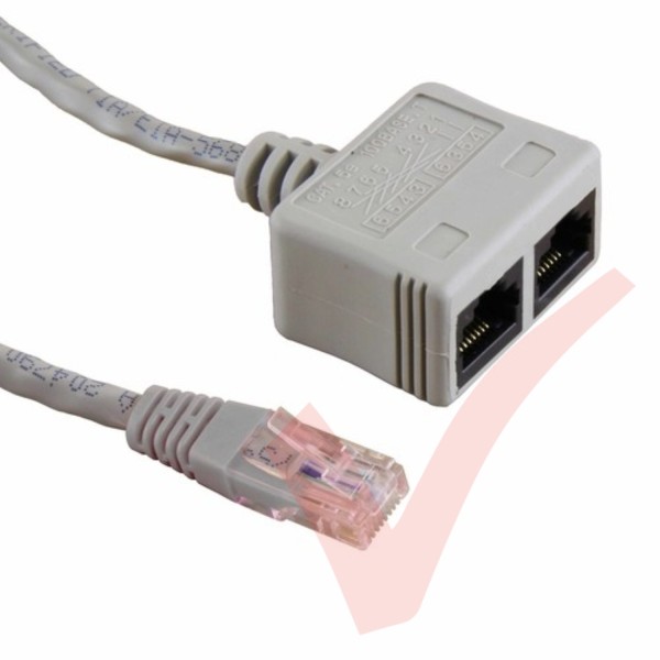 RJ45 Economiser UTP M - 2 x Female Data/Data Grey Boot