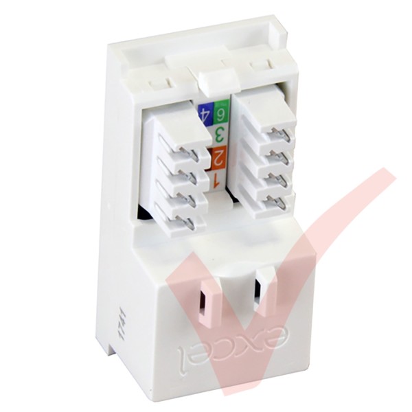 Excel Cat5e RJ45 UTP Low Profile Module White 100-760