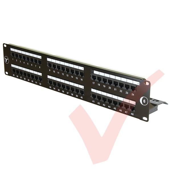 48 Port Cat6 Patch Panel 2U UTP Punch Down