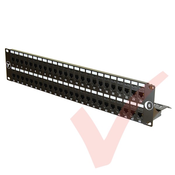 48 Port Cat6 Patch Panel 2U UTP Coupler