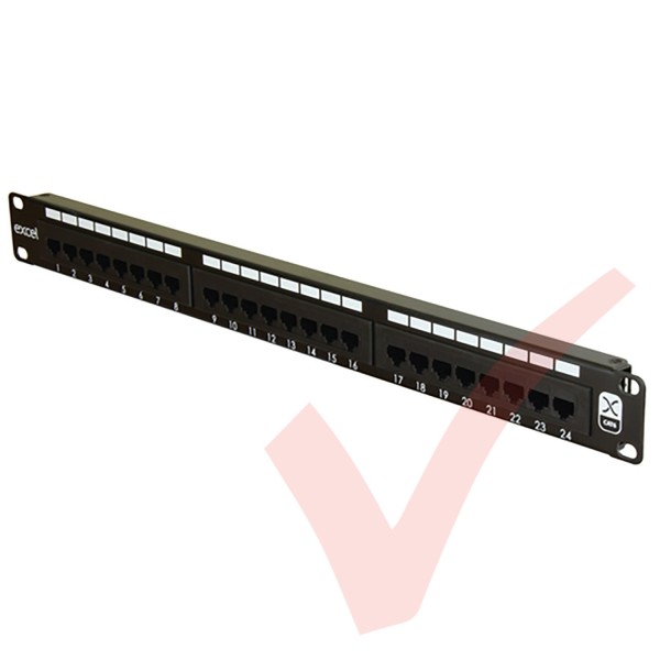 Excel 24 Port Cat6 Patch Panel 1U UTP Punch Down