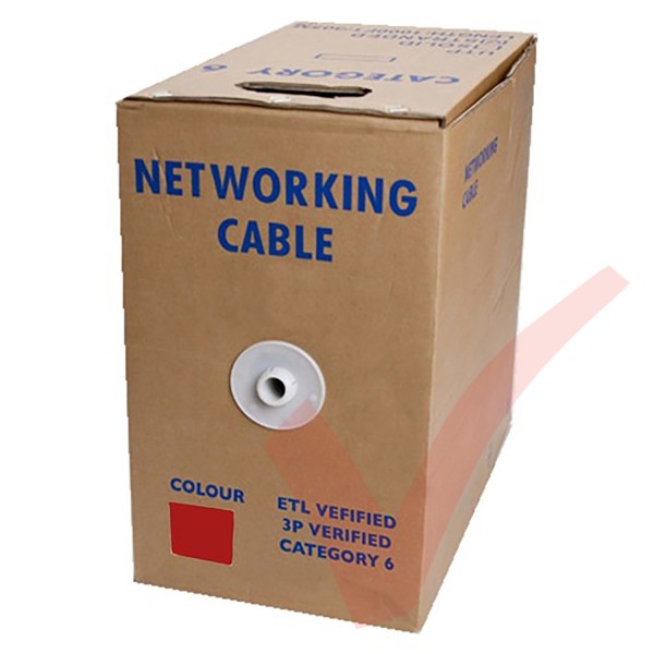 Red Stranded Cat6 Premium UTP 4 Pair 24Awg 305 Metre with PVC Sheath in Pull Box