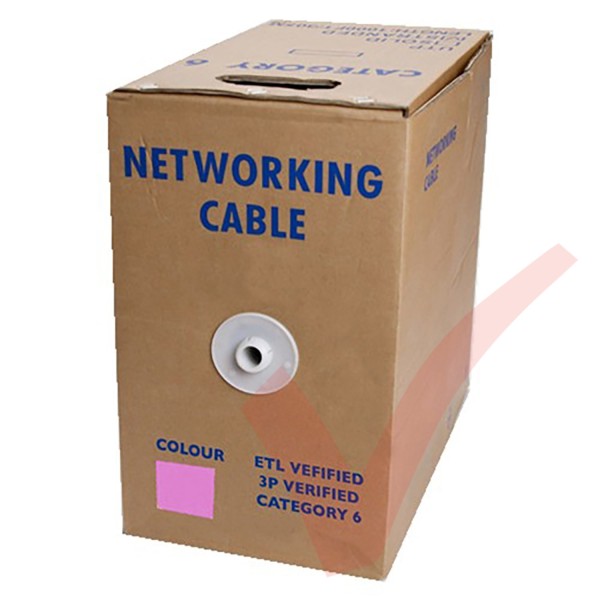 Pink Stranded Cat6 Premium UTP 4 Pair 24Awg 305 Metre with PVC Sheath in Pull Box