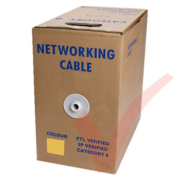 Yellow Stranded Cat6 Premium UTP 4 Pair 24Awg 305 Metre with LSZH Sheath in Pull Box