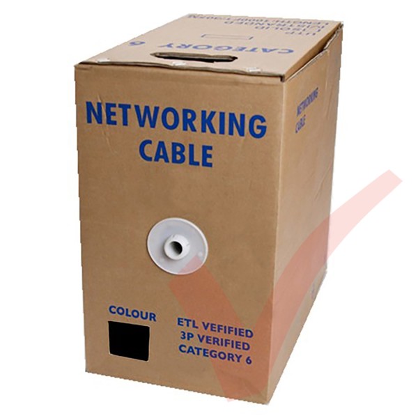 Black Stranded Cat6 Premium UTP 4 Pair 24Awg 305 Metre with LSZH Sheath in Pull Box
