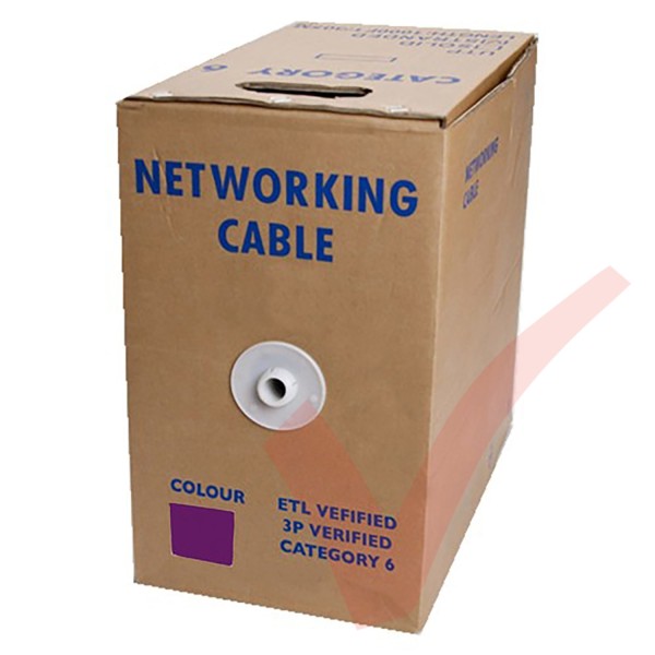 Purple Solid Cat6 Premium UTP 4 Pair 550MHz 23Awg 305 Metre with LSZH Sheath in Reelex Box
