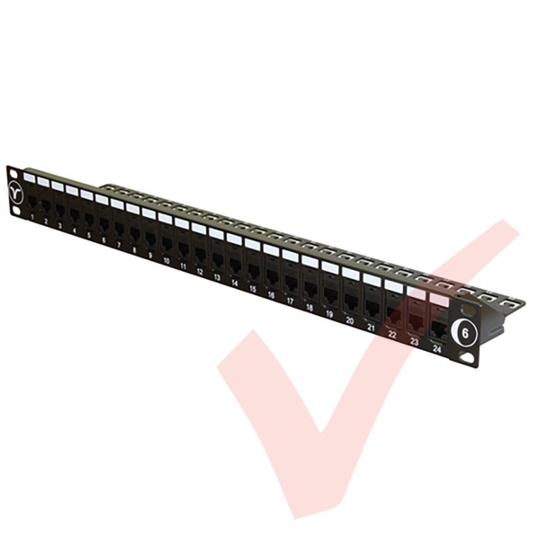 24 Port Cat6 Patch Panel 1U UTP Coupler