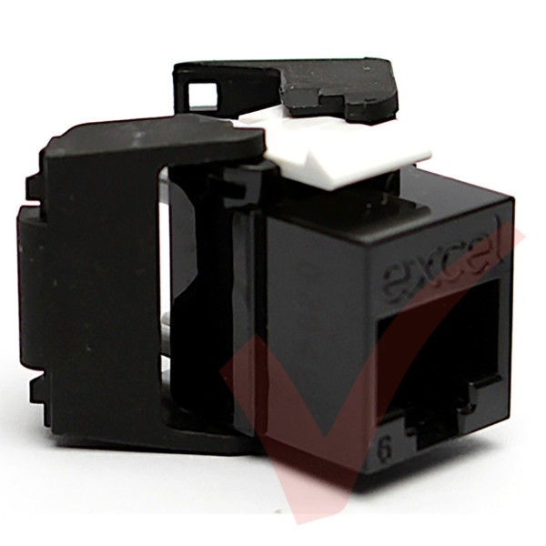 Excel Cat6 UTP Unscreened Low Profile Keystone Jack Toolless Black 100-215-BK