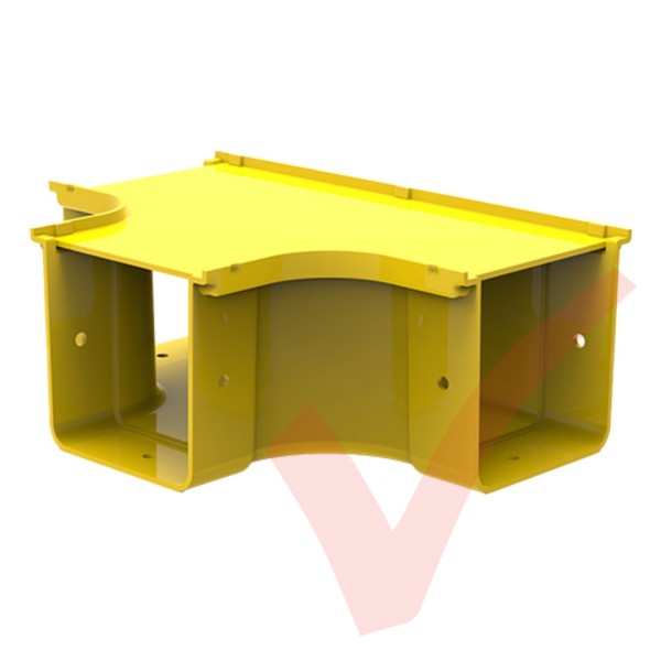 HellermannTyton GigaDuct 100mm Horizontal T-Junction With Cover