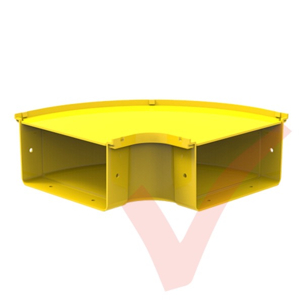 HellermannTyton GigaDuct 200mm 90° Horizontal Elbow With Cover