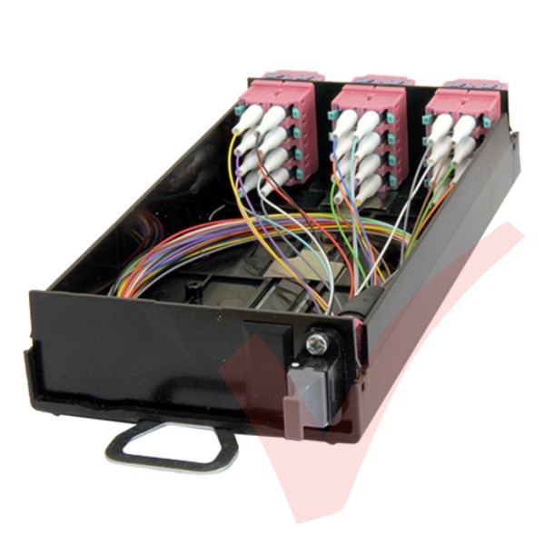 Zettonics MTP/MPO LC OM4 Multimode 12 Duplex Fibre 1x MTP Cassette Violet (Polarity A/C)