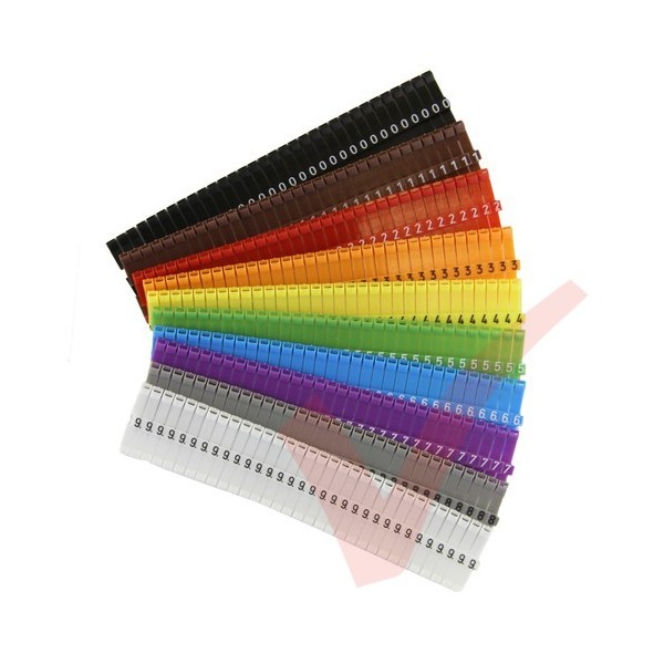 Clip-Around Cable Markers, Size 3.6mm - 6.0mm Diameter